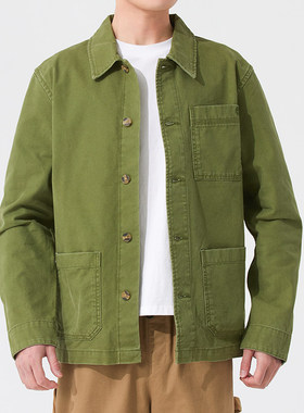 Timberland添柏岚男装工装夹克外套春装绿色户外休闲运动服A425F