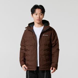哥伦比亚官方羽绒服男2025冬季 户外无缝热压金点650鸭绒外套