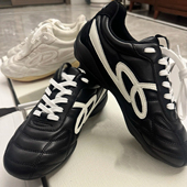 现货白敬亭同款 休闲运动保龄球鞋 真皮流浪德训鞋 女厚底做旧脏脏鞋