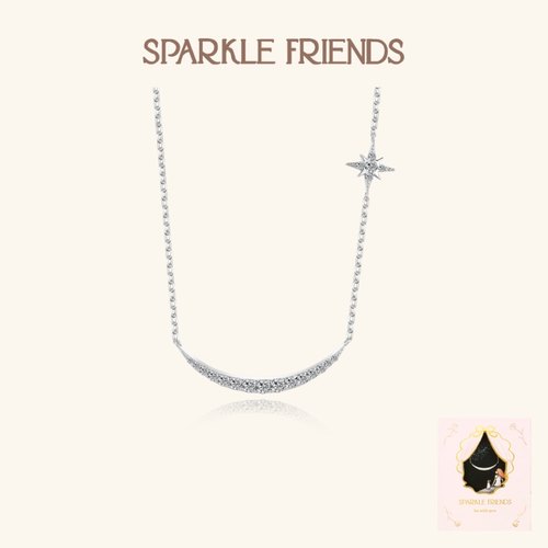 微笑月牙项链星月童话女生礼物