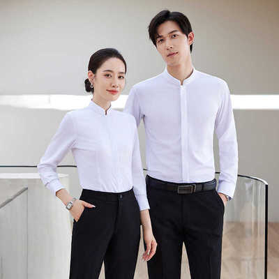 定制绣LO免烫DP男女同款工衣立领