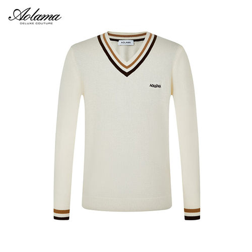 奥拉玛轻奢羊毛衫V领毛衫