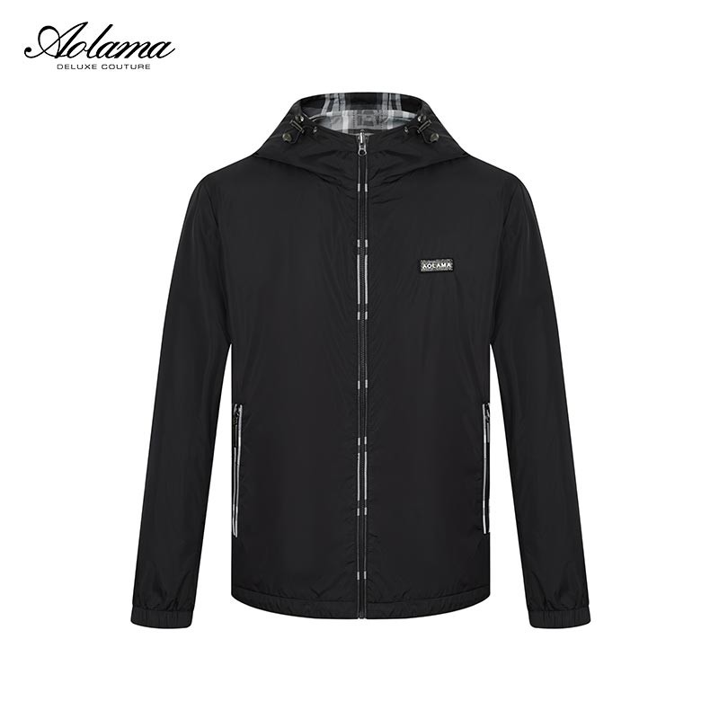 AOLAMA奥拉玛男装秋新款带帽双面穿棉服装外套080843825