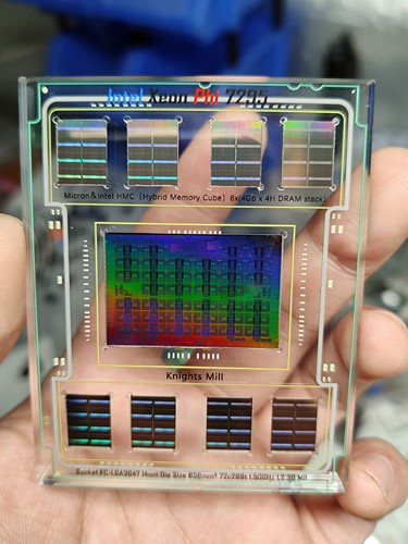 intel英特尔至强xeon phi 7295 CPU晶圆摆件集成电路芯片半导体