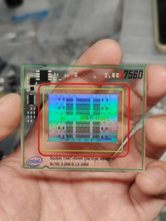 intel英特尔至强xeon CPU晶圆摆件集成电路芯片半导体滴胶 x7560