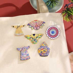 国宝文创云肩胸针气质镶钻别针领针防走光百搭配饰胸花博物馆礼品