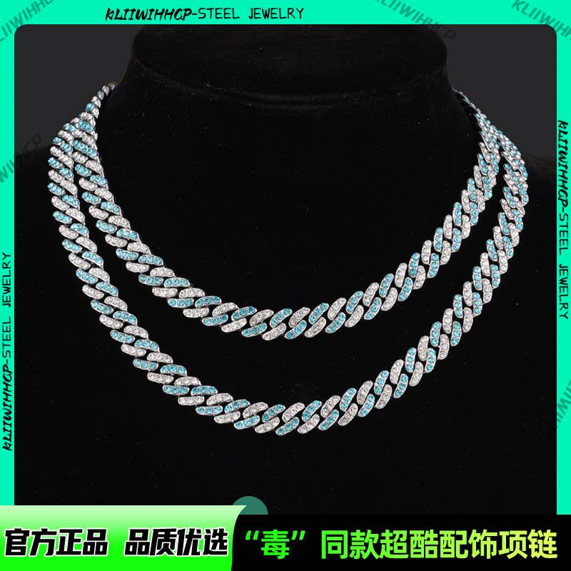 欧美爆品女项链双色古巴项链男