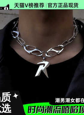 欧美潮牌设计感R字母男女项链