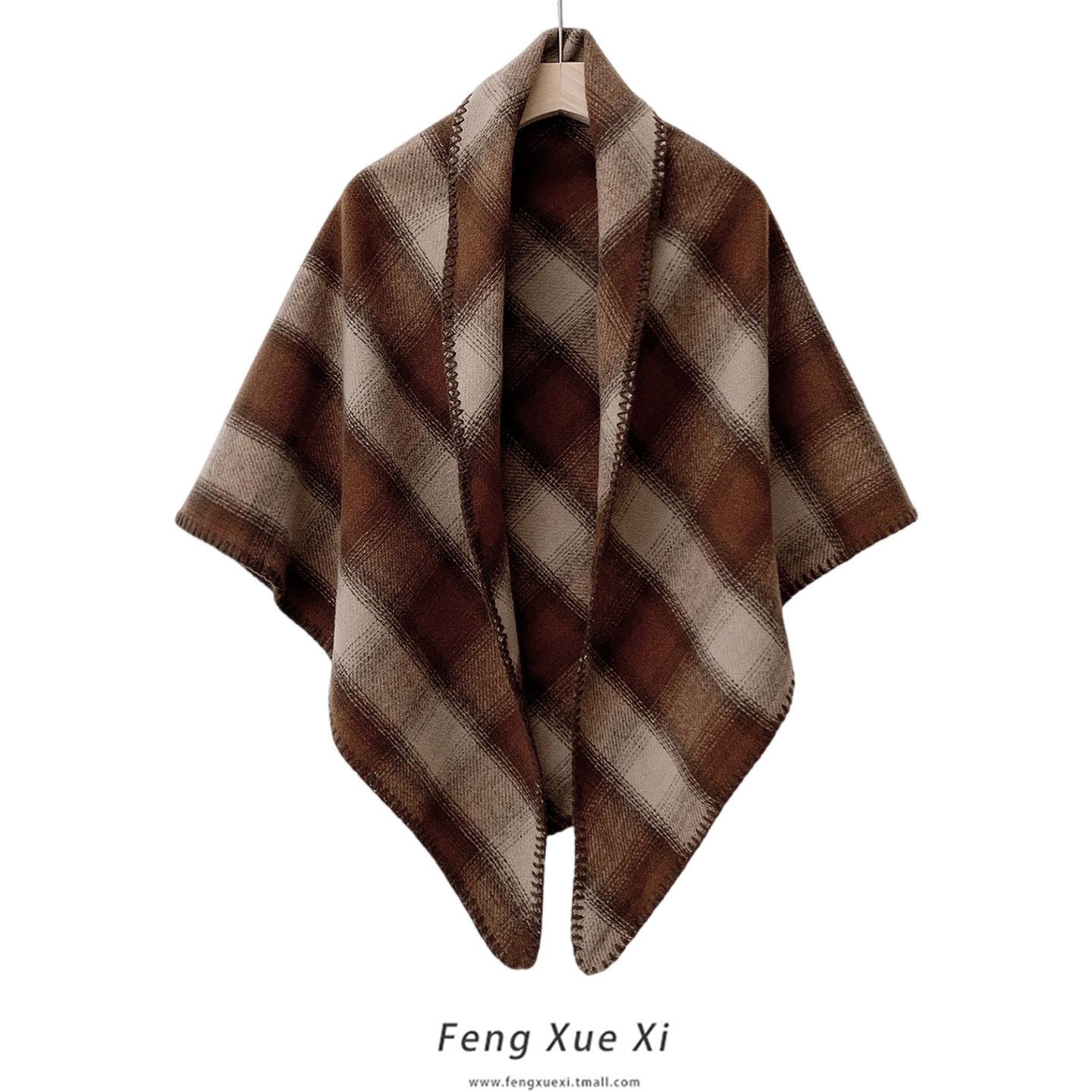 格子秋季新款仿羊绒三角围巾女保暖披肩罩衫冬季披风百搭韩版斗篷,服饰配件/皮带/帽子/围巾,围巾/丝巾/披肩,淘宝优惠券,粉丝福利购,淘宝优惠卷