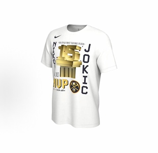 Nike NBA Finals MVP 丹佛掘金队字母图案圆领短袖T恤HF4399-100