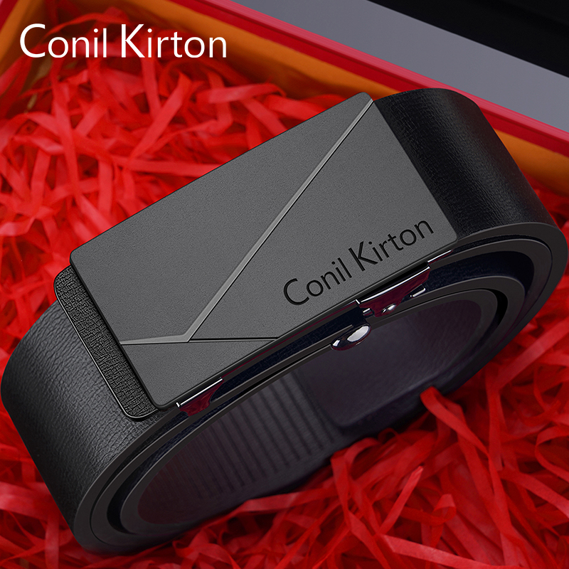 ConilKirton皮带男腰带无牙扣真皮内穿自动扣裤带男士七夕礼物