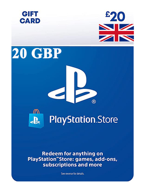 欧洲英服PSN钱包充值点卡20英镑 GBP20 Card(UK) PS5 PS4 PSV PS3