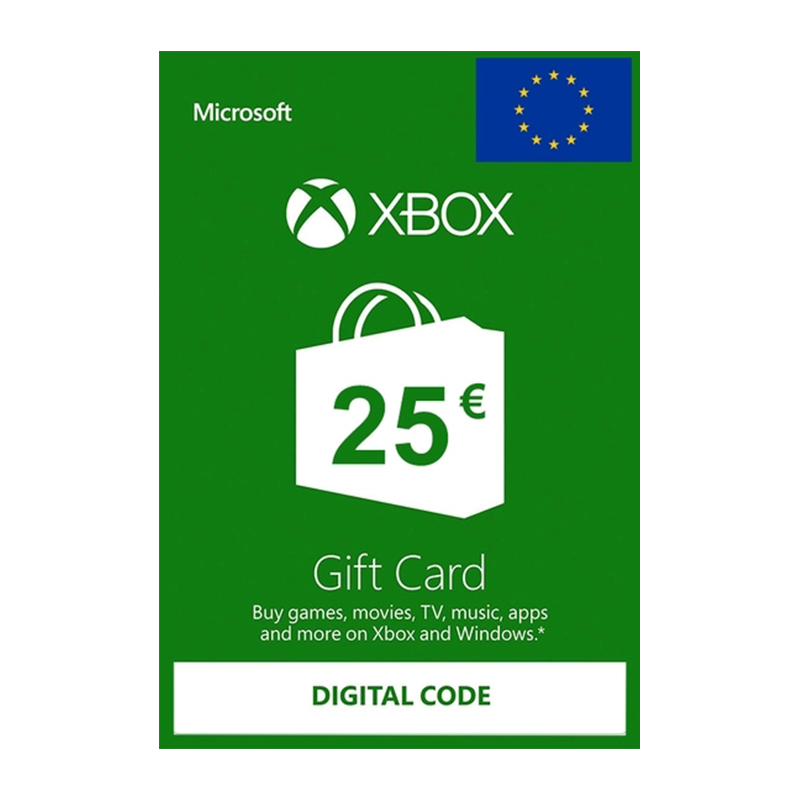 25EUR Xbox Live Online Code 欧洲欧元区充值卡25欧 DE FR ES IT