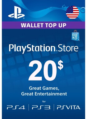 USD20 PlayStation Store Gift Card 美服PS Store充值卡20美金