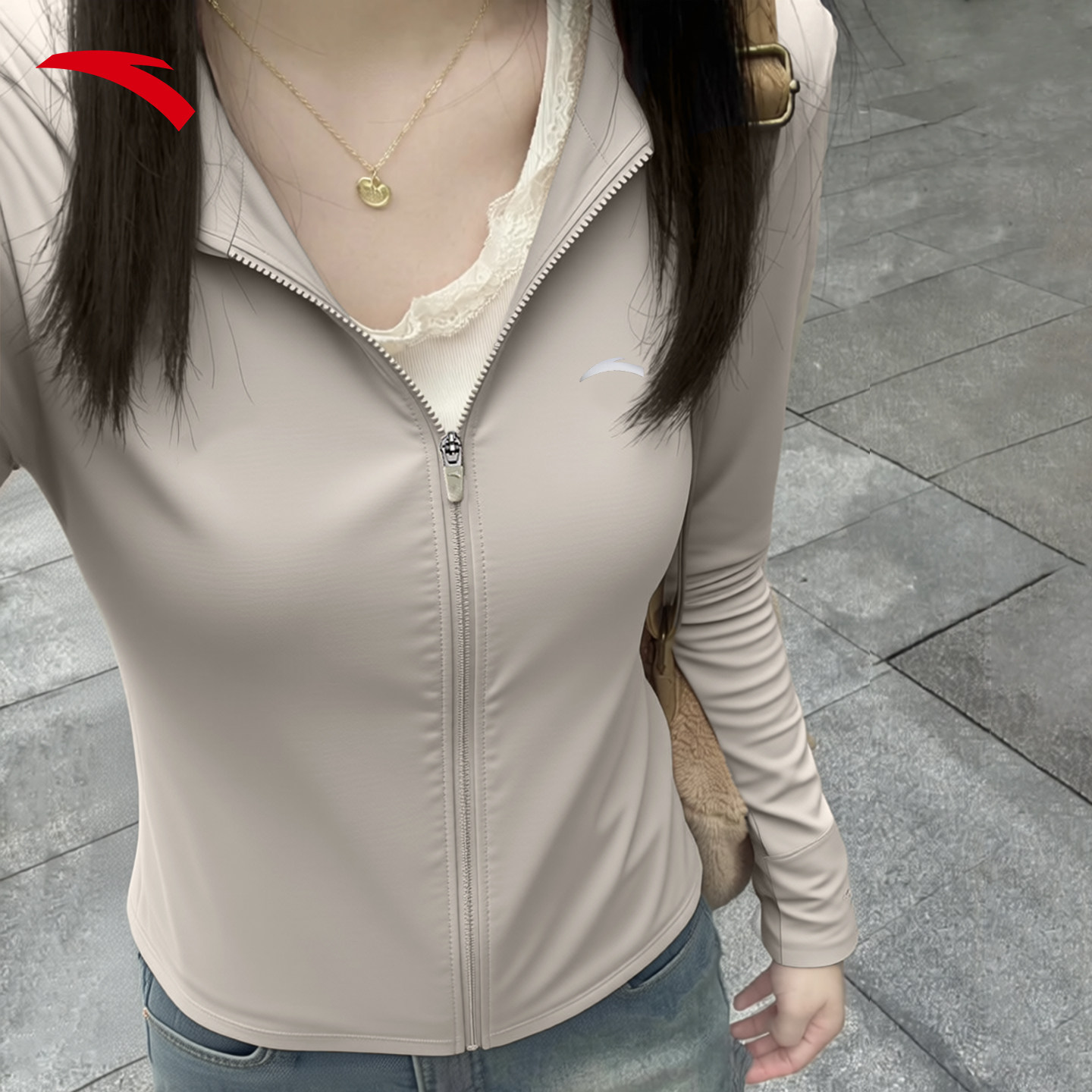 安踏绝绝紫5小蛮腰冰肤防晒衣女