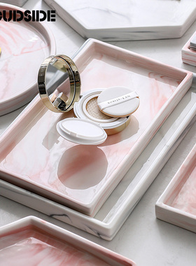 大理石纹托盘香薰珠宝首饰收纳