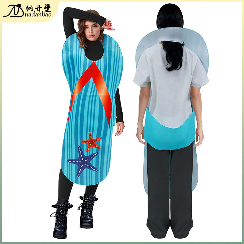 舞台派对扮演服3D数码印花人字拖