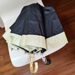 优雅赫本工艺竹节弯钩折叠伞复古太阳伞晴雨两用防晒防紫外线简约