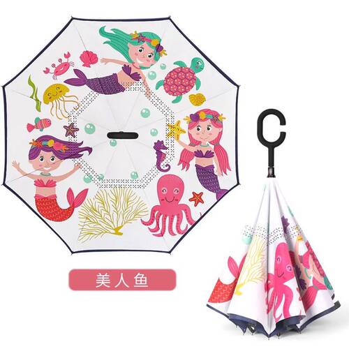 包邮新品反向伞双层伞可爱卡通