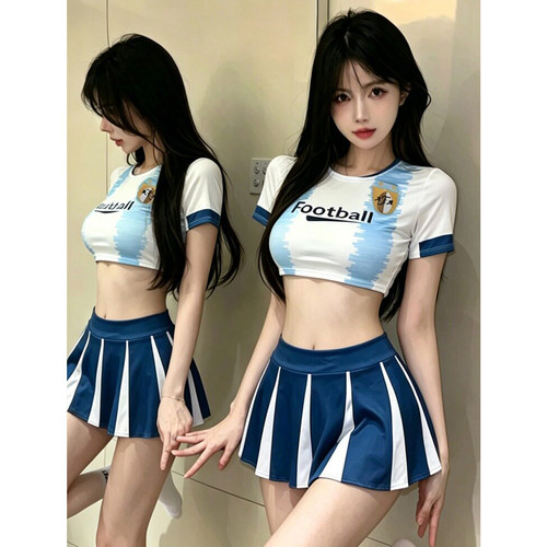 足球宝贝世界杯制服套装角色扮演性感短款T恤上衣JK短裙啦啦队