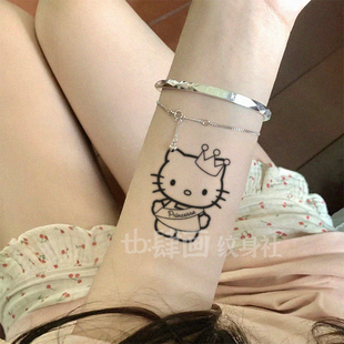 草本果汁纹身贴卡通可爱HelloKitty学生儿童甜酷少女不反光高级感
