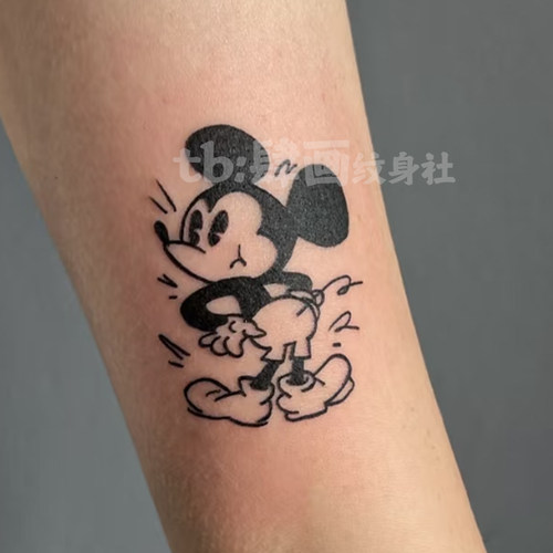 倔强米老鼠迪士尼卡通纹身贴ins