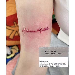 无忧无虑 ins网红款手臂纹身贴男女高级逼真防水持久hakunamatata