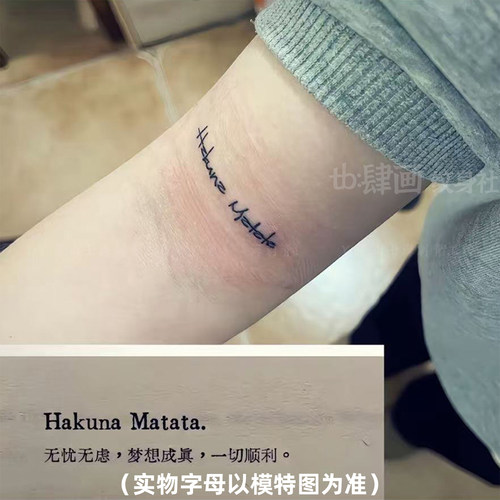 hakunamatata草本果汁纹身贴手臂