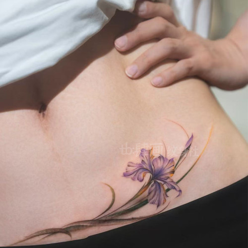 浪漫神秘的鸢尾花遮疤纹身贴纸