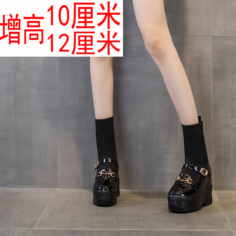 魔卡波内增高瘦瘦靴圆头显瘦