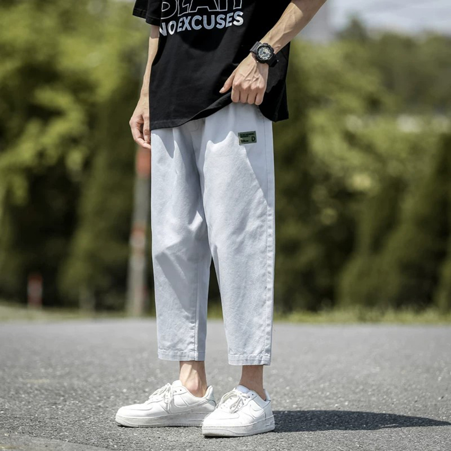 【新品】纯棉八分裤男夏季休闲裤图片