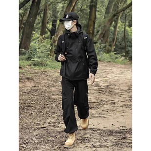 徒步登山冲锋裤男款防水美式机能速干伞兵工装裤子爬山户外尼龙裤