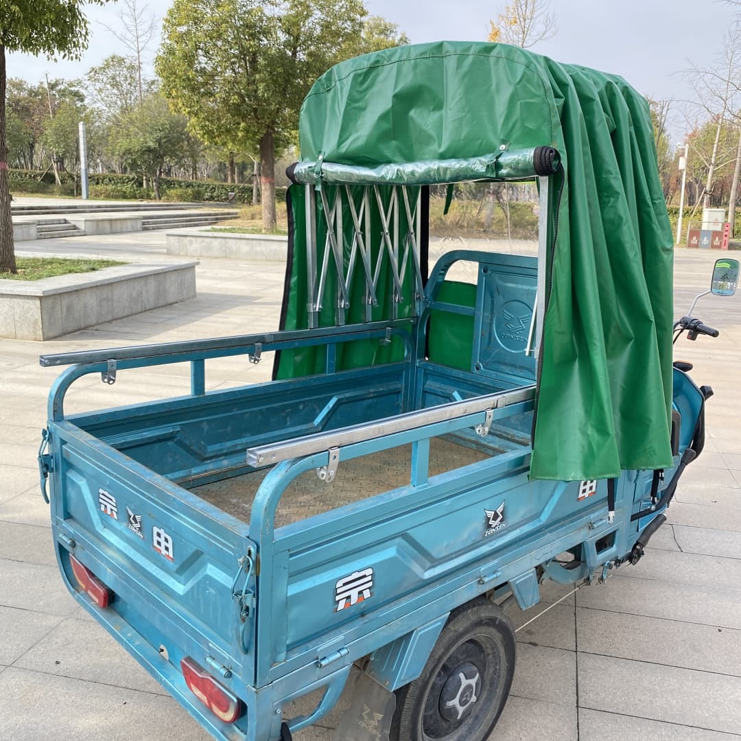 三轮车推拉雨棚篷布可伸缩雨篷遮阳防水篷防雨防晒篷油布刀刮布