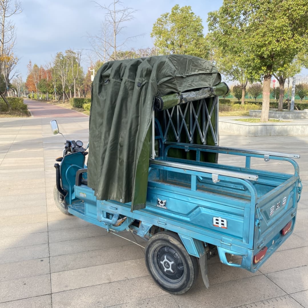 电动三轮车推拉雨棚三轮车可伸缩雨篷推拉车棚篷布后车厢棚蓬帆布