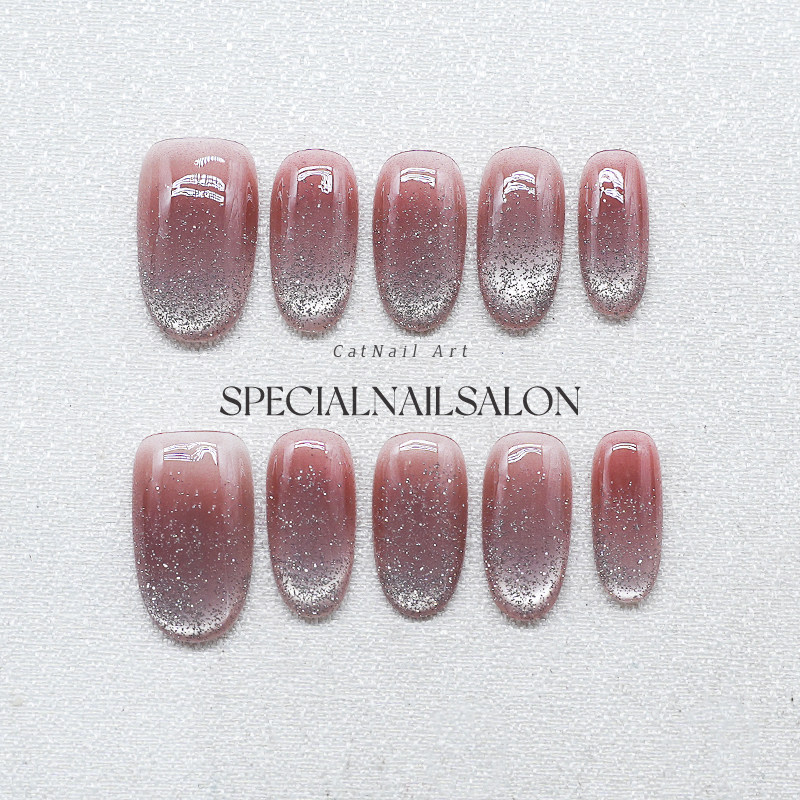 【蜜桃糖雾】纯手工穿戴甲2025新款爆闪猫眼甜美超仙温柔显白美甲,彩妆/香水/美妆工具,穿戴甲/甲片,淘宝优惠券,粉丝福利购,淘宝优惠卷