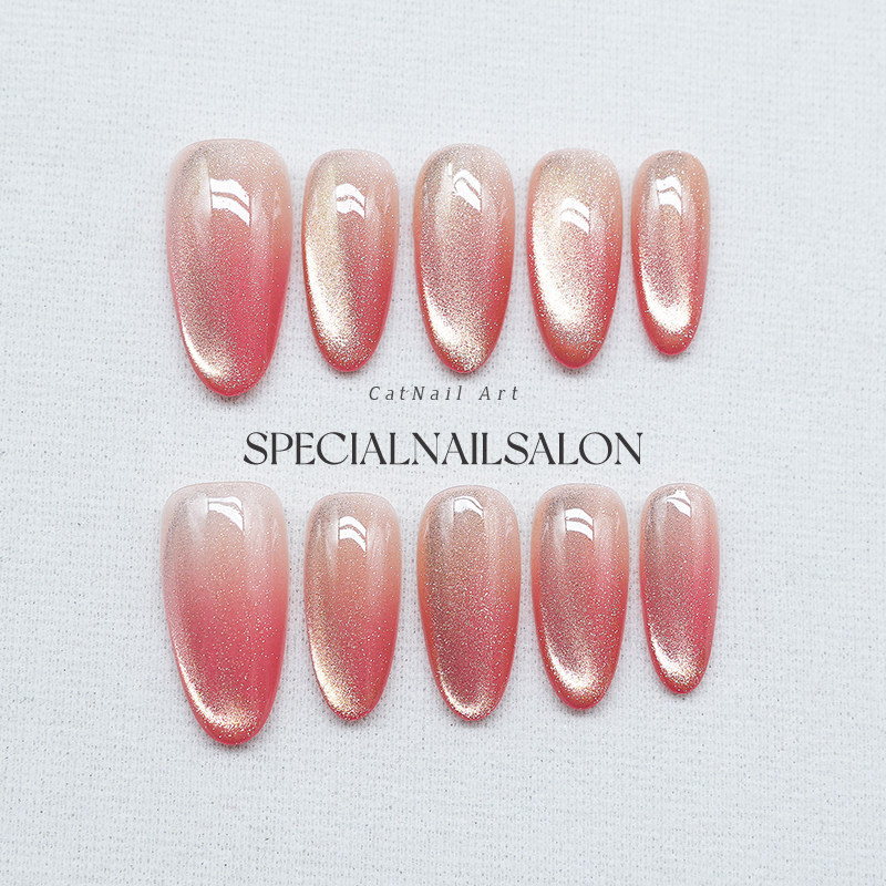 【初恋悸动】纯手工穿戴甲裸色猫眼高级感日常新年款百搭美甲贴片,彩妆/香水/美妆工具,穿戴甲/甲片,淘宝优惠券,粉丝福利购,淘宝优惠卷