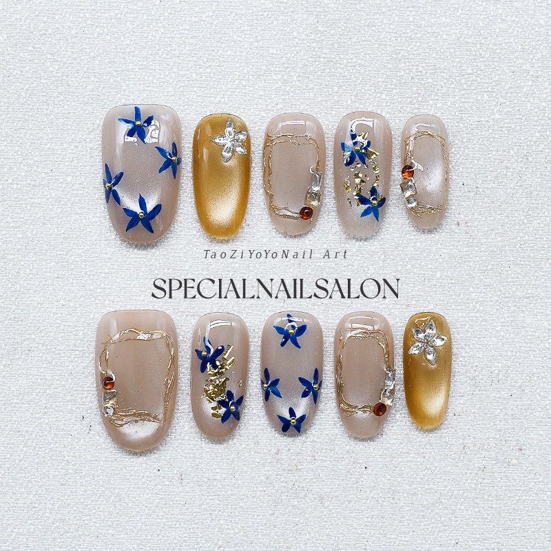 【梦回宫廷】纯手工穿戴甲复古金属风高级感轻奢2025新款美甲贴片,彩妆/香水/美妆工具,穿戴甲/甲片,淘宝优惠券,粉丝福利购,淘宝优惠卷