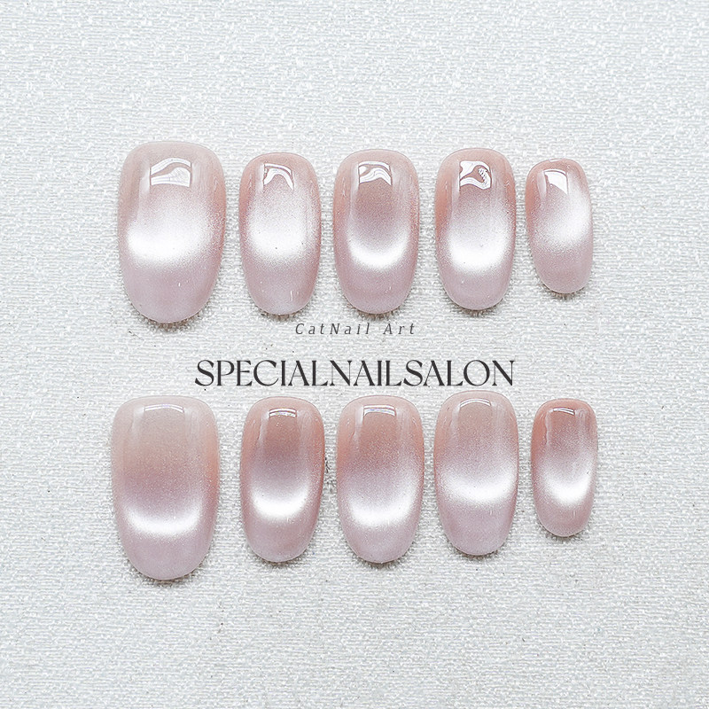 【白纱柔光】纯手工穿戴甲百搭裸色高级感猫眼中长款显白美甲贴片,彩妆/香水/美妆工具,穿戴甲/甲片,淘宝优惠券,粉丝福利购,淘宝优惠卷