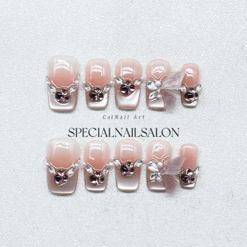 【羽梦秘语】纯手工穿戴甲2026新款爆闪钻饰高级感精致绝美指甲片