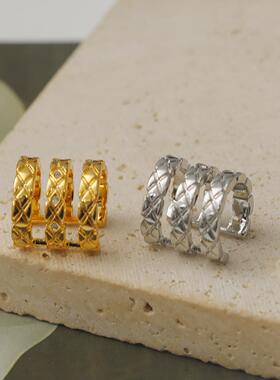 微镶无耳洞耳夹简约耳环女2024新款潮耳骨夹高级感轻奢名媛风耳饰