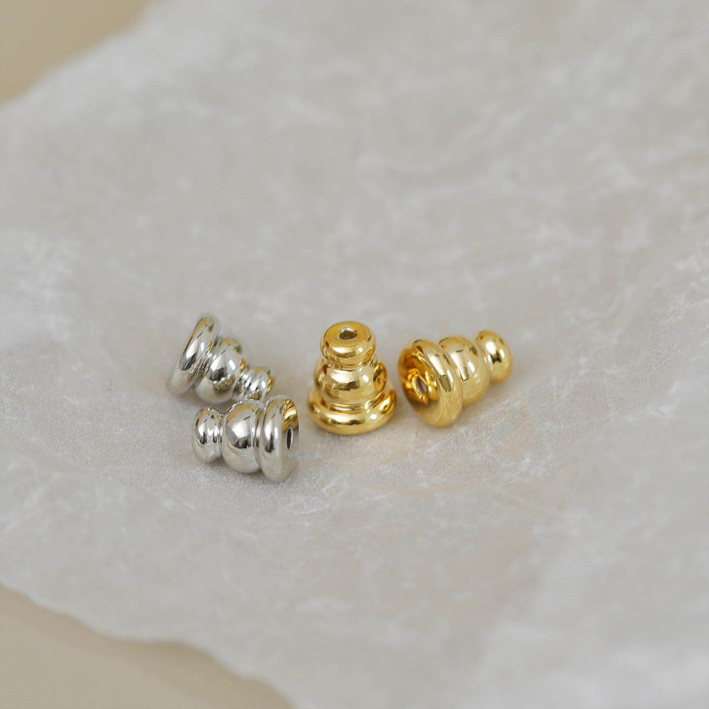 子弹头耳堵18k银色镀金耳扣耳拖耳环耳塞耳背耳钉后托耳帽耳饰