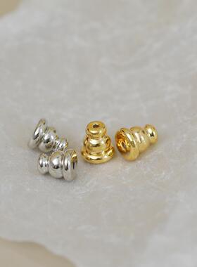 子弹头耳堵18k银色镀金耳扣耳拖耳环耳塞耳背耳钉后托耳帽耳饰