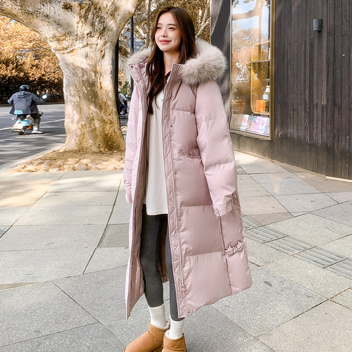 反季清仓衣鸭鸭羽绒服女长款过膝