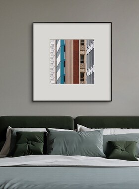 延伸空间建筑现代简约黑白线条客厅装饰画极简挂画沙发背景墙壁画