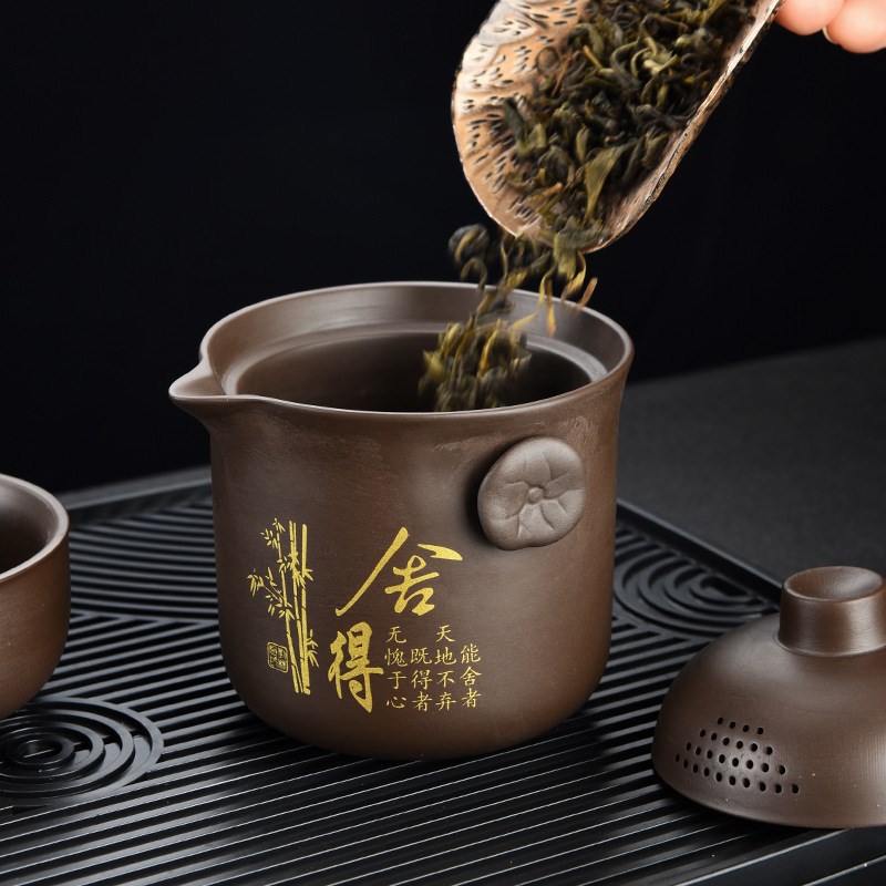 紫砂快客杯一壶五杯旅行功夫茶具便携包套装户外泡茶陶瓷茶具实用