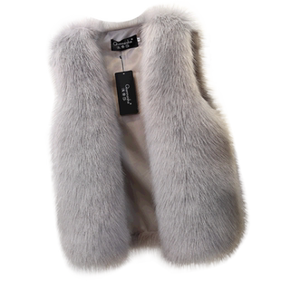 皮草马甲女短款2025秋冬新款仿狐狸毛马夹显瘦韩版坎肩毛毛绒背心