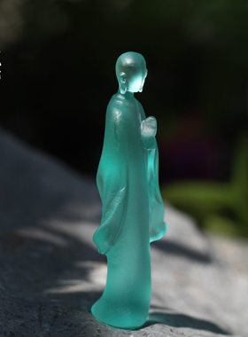 禅意风小和尚居家桌面茶宠摆件