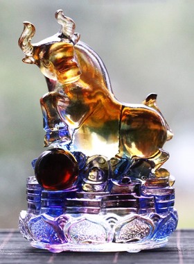 琉璃生肖猪摆件居家风水开业礼品