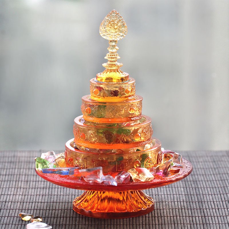 古法琉璃曼扎盘藏传佛具手工艺品