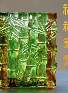 琉璃竹子笔筒时尚风装饰品送男领